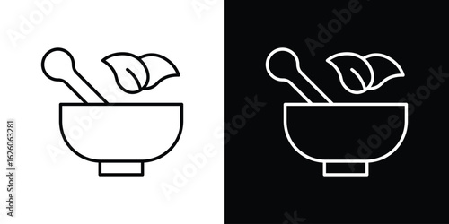 Herbal medicine icon symbol, logo illustration. Vector graphics