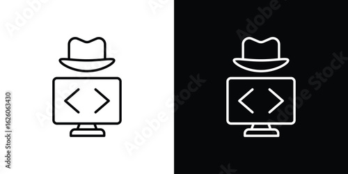 Hacker icon symbol, logo illustration. Vector graphics