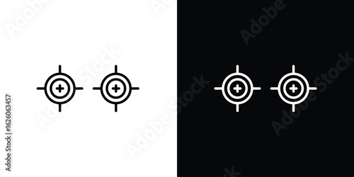 Gun target icon symbol, logo illustration. Vector graphics