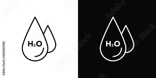 H2o icon symbol, logo illustration. Vector graphics