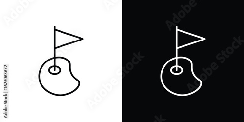 Golf yard icon symbol, logo illustration. Vector graphics