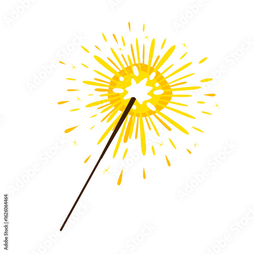 Handheld Sparkler Exploding Fun Illustration