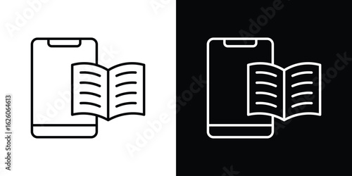 Ebook icon symbol, logo illustration. Vector graphics
