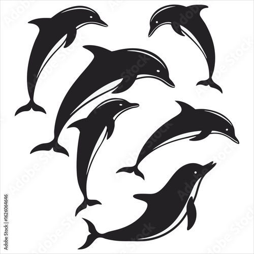  Dolphin vector. Dolphin cartoon sea animal icon. Bottlenose Dolphin. Dolphin peeking out of water. Dolphin Isolated. Dolphin jump out of the water in sea. Dolphins Jumping From The Sea. 