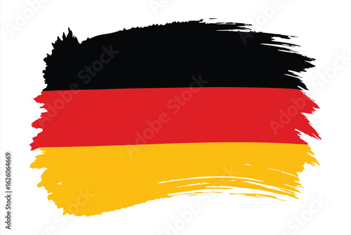 German flag painted with a brush stroke, isolated on white background