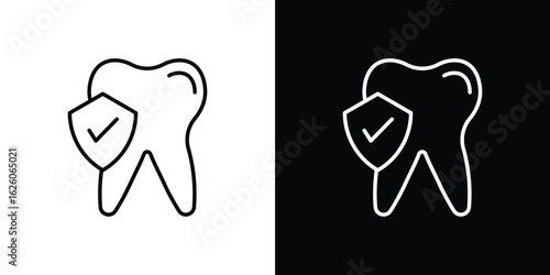 Dental insurance icon symbol, logo illustration. Vector graphics