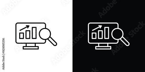 Data Analysing icon symbol, logo illustration. Vector graphics