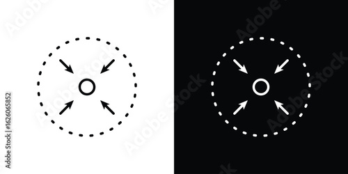 Compact size icon symbol, logo illustration. Vector graphics