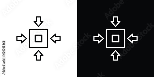 Compact size icon symbol, logo illustration. Vector graphics