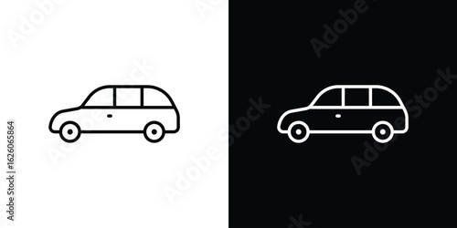Compact car icon symbol, logo illustration. Vector graphics