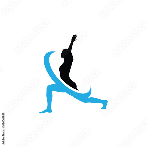 yoga icon logo design illustration