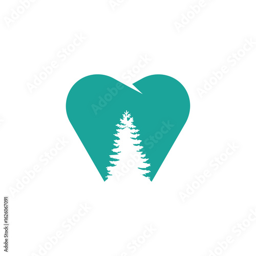 dental icon with cedar tree icon inside logo design illustration