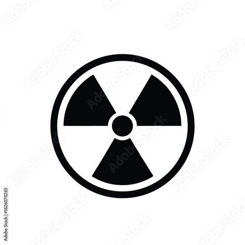 A universal symbol indicating the presence of radioactive materials or radiation hazards. It features a black trefoil on a yellow background.