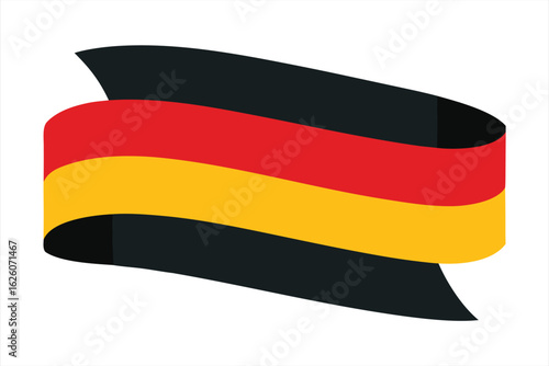 German flag ribbon isolated on white background