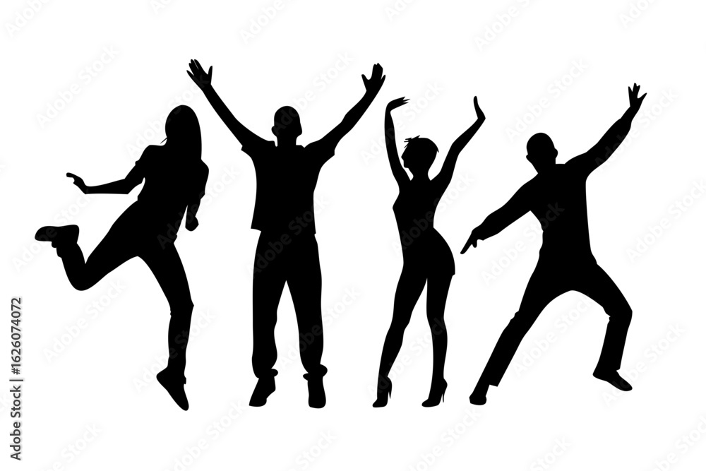 Fototapeta premium silhouettes of dancing people