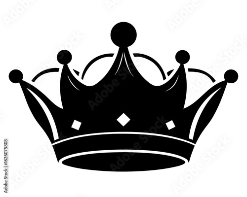 Royalty Crown  black silhouette vector,prince crown icon