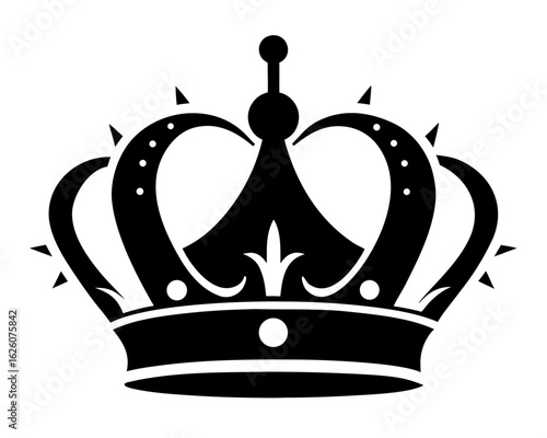 Royalty Crown  black silhouette vector,prince crown icon