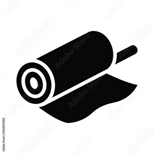 Vector art of a roll of paper or fabric, representing material, industry, and manufacturing, isolated on white background