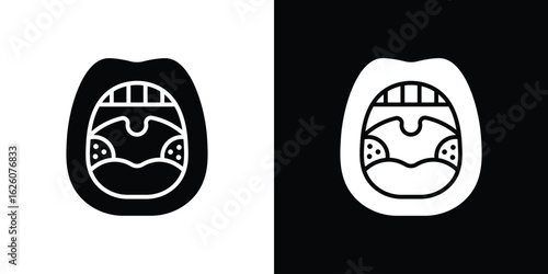 Tonsillitis icon - Vector. Flat design style eps 10