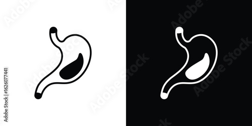 Stomach with Liquids icon - Vector. Flat design style eps 10