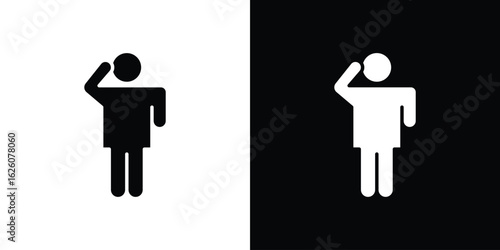 Salute icon - Vector. Flat design style eps 10