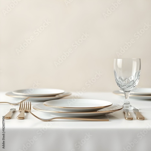 Vajilla con espacio vacío para anuncio