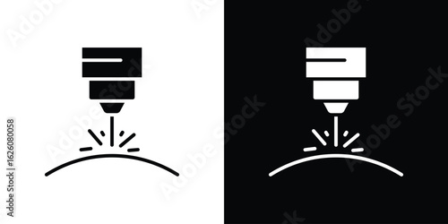 Laser machine icon - Vector. Flat design style eps 10