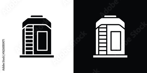 Infrared heat cabin icon - Vector. Flat design style eps 10