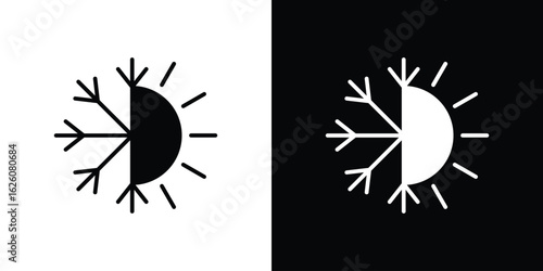 Hot and cold icon - Vector. Flat design style eps 10