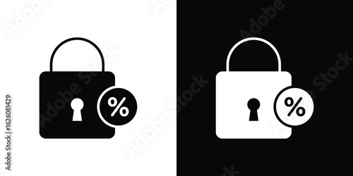 Fixed rate mortgage icon - Vector. Flat design style eps 10