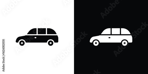 Compact car icon - Vector. Flat design style eps 10