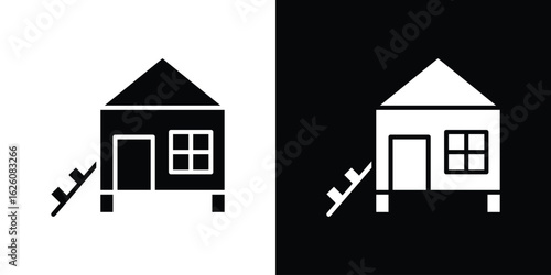 Chicken coop icon - Vector. Flat design style eps 10