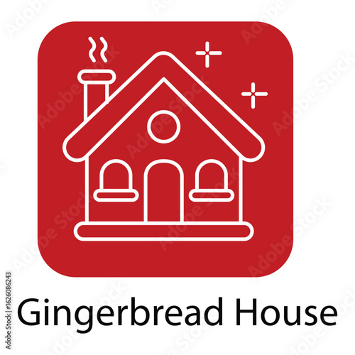 Festive Gingerbread House Vector Illustration Icon for Christmas Holiday Designs