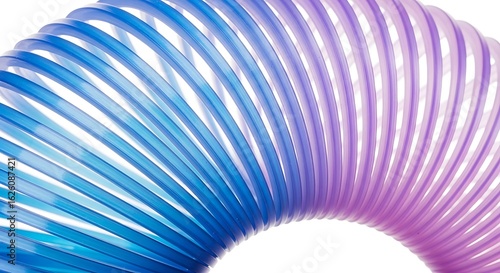 Abstract blue and purple slinky isolated on white background
