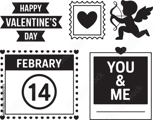 Celebrate love with happy Valentine's Day symbols and romantic messages