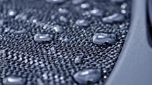 Macro Water Droplets on Textured Surface: Abstract, Reflective, Close-up