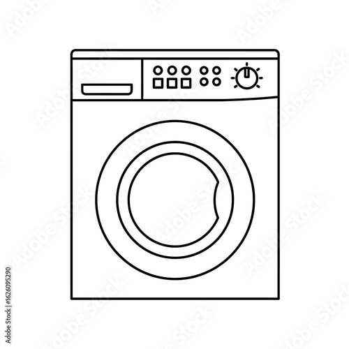 Washing machine vector line icon.