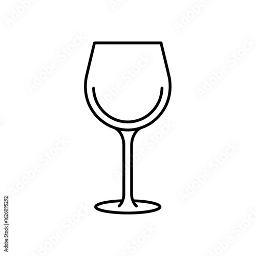 Wine Glass Line Icon Vector Graphic