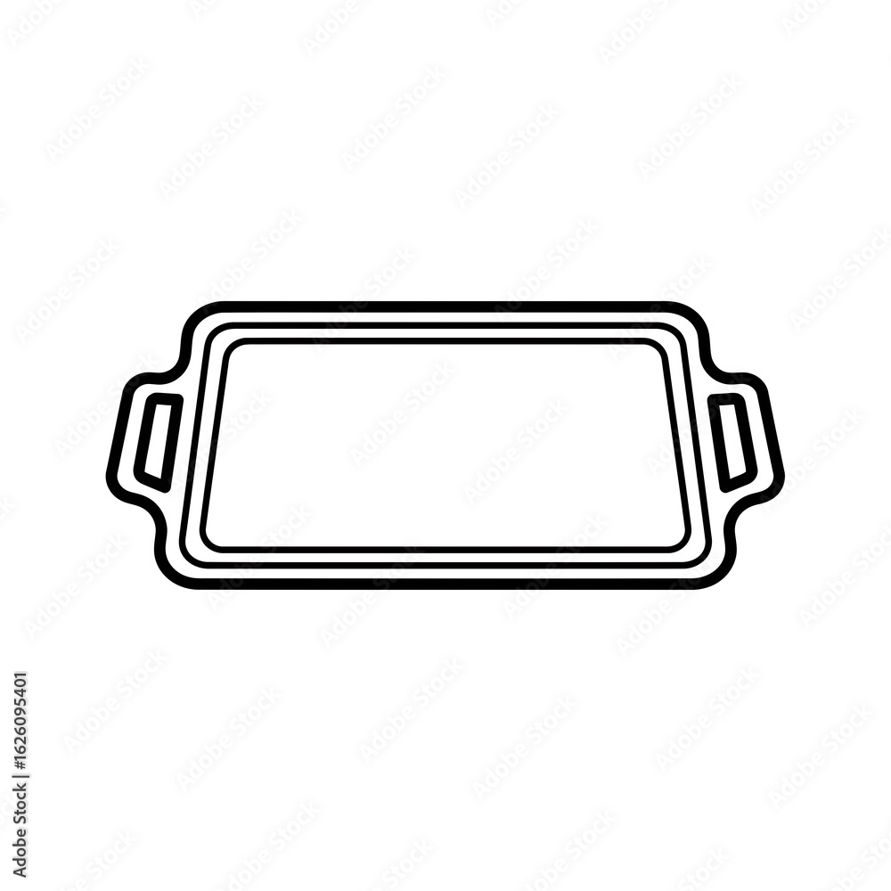Fototapeta premium Empty serving tray line art icon