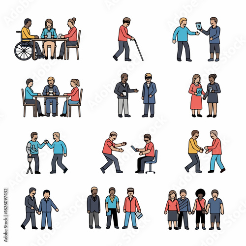 Inclusive community thriving together: Diverse group of people embracing unity and support, fostering connection and belonging with empathy and understanding