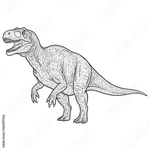 Giganotosaurus Dinosaur Sketch Line Art