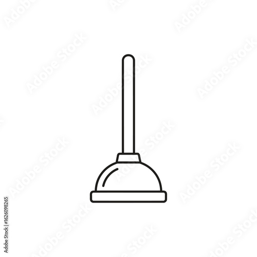 Unclogging Tool Plunger Line Icon
