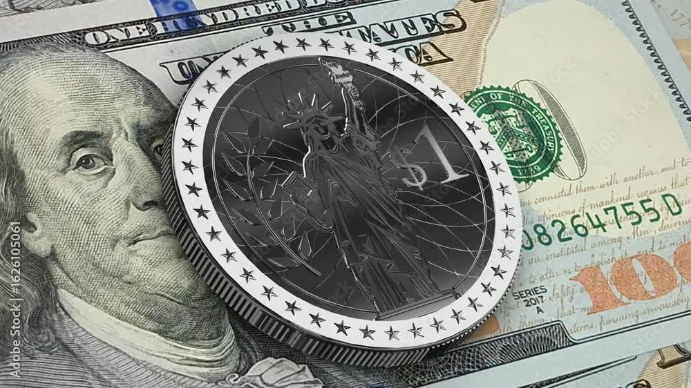 Finance, Silver Dollar Coin and Bills, Cash, Exclusive, Luxury Background, Currency, Money
Finance, Silver Dollar Coin and Bills, Cash, Exclusive, Luxury Background, Currency, Money