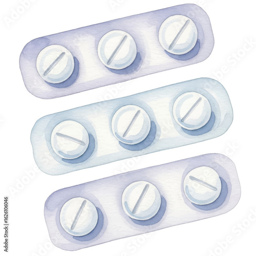Sheet of medicines – watercolour art