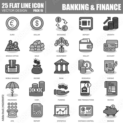 25 Flat Icon Vector Design Pack 11 Shopping % Retail budget, Best Choice, Shopping, Saving, Basket
