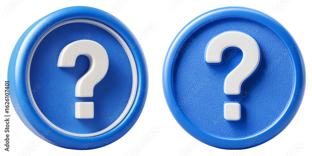 Blue circular question mark icons isolated on transparent PNG image perfect for help section or information-based designs Blue circular question mark icons isolated on transparent PNG image perfect for help section or information-based designs