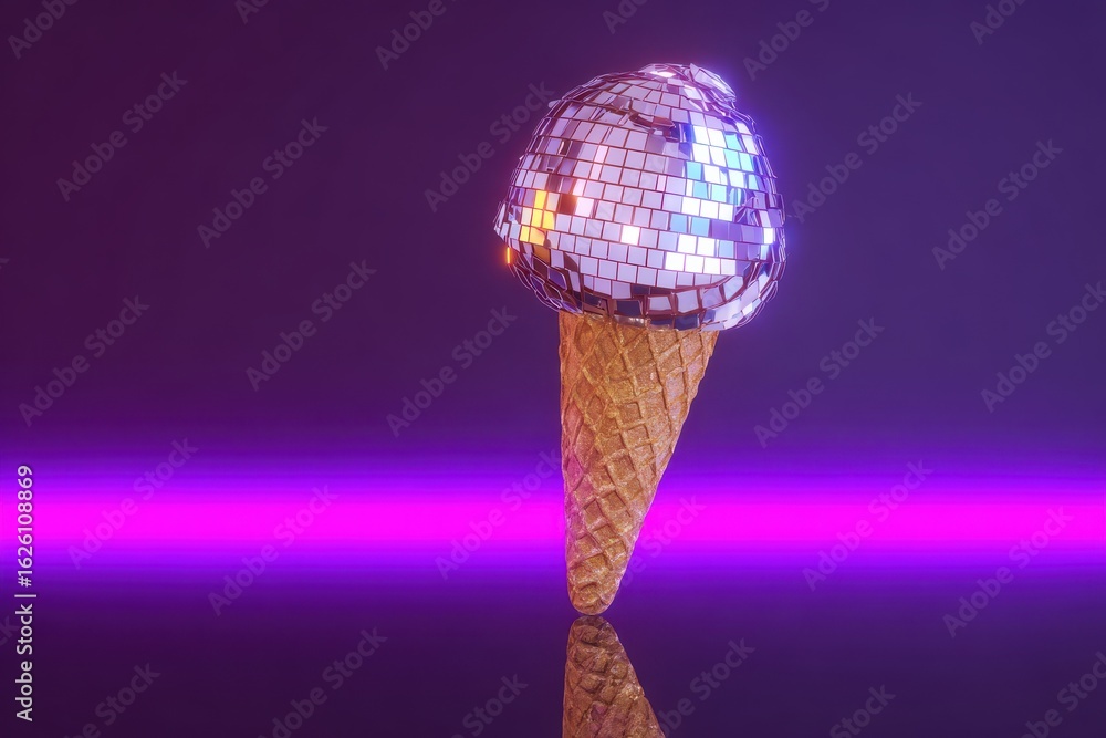Fototapeta premium Purple Disco Ice Cream