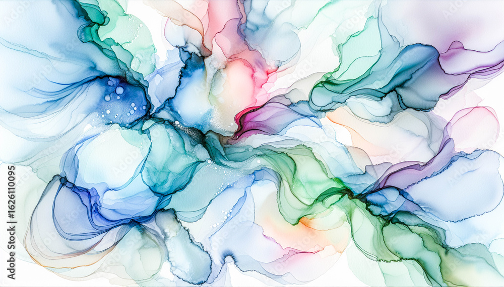 Obraz premium harmonious shades of blue, green, and pink