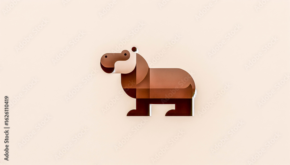 Fototapeta premium : featuring a hippopotamus in side view