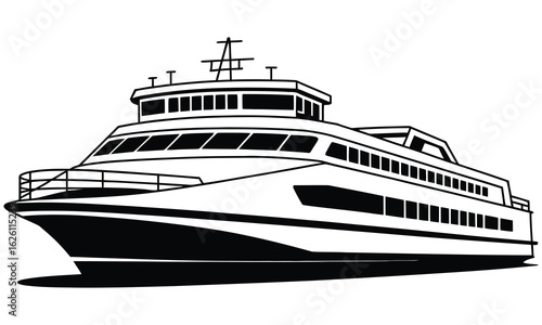 cruise ship isolated on white